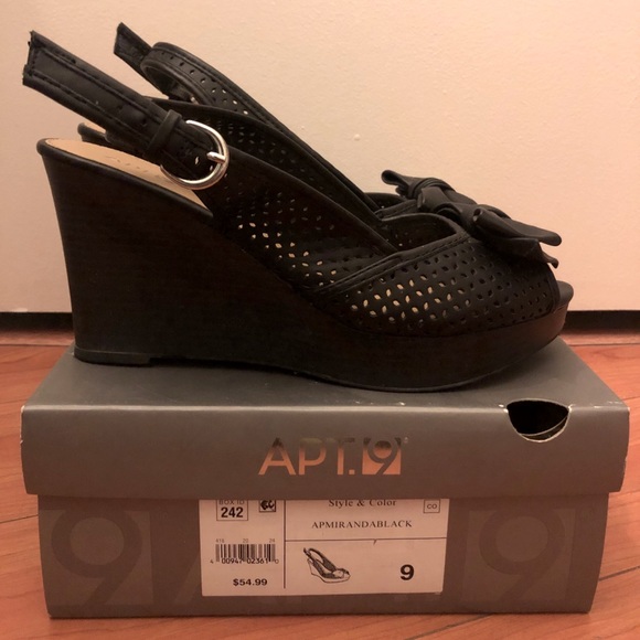 Apt. 9 | Shoes | Apt 9 Miranda Black Wedges | Poshmark